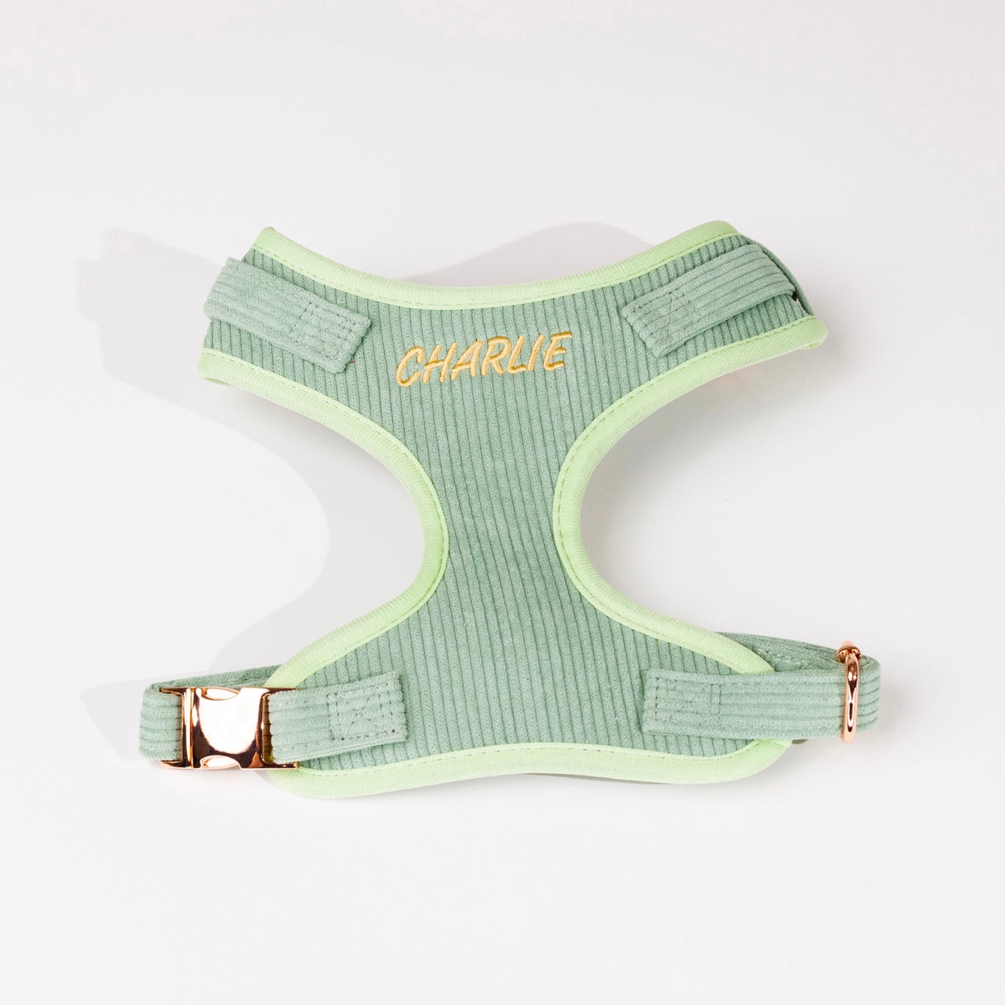 Keaton Luxury Green Corduroy Personalised Harness Set