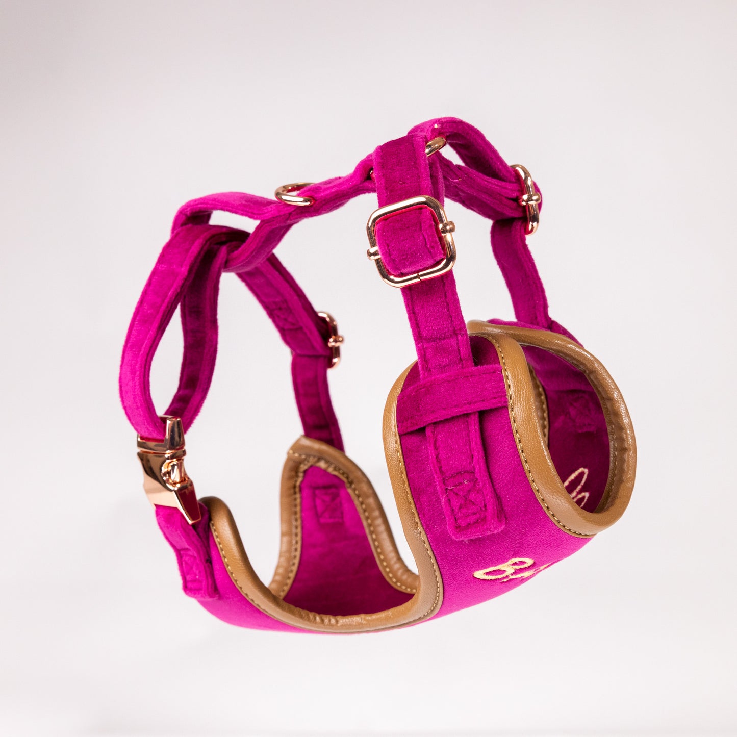 Layla Fuchsia Velvet Luxury Harness