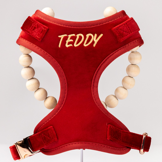 Addison Red Velvet Luxury Harness