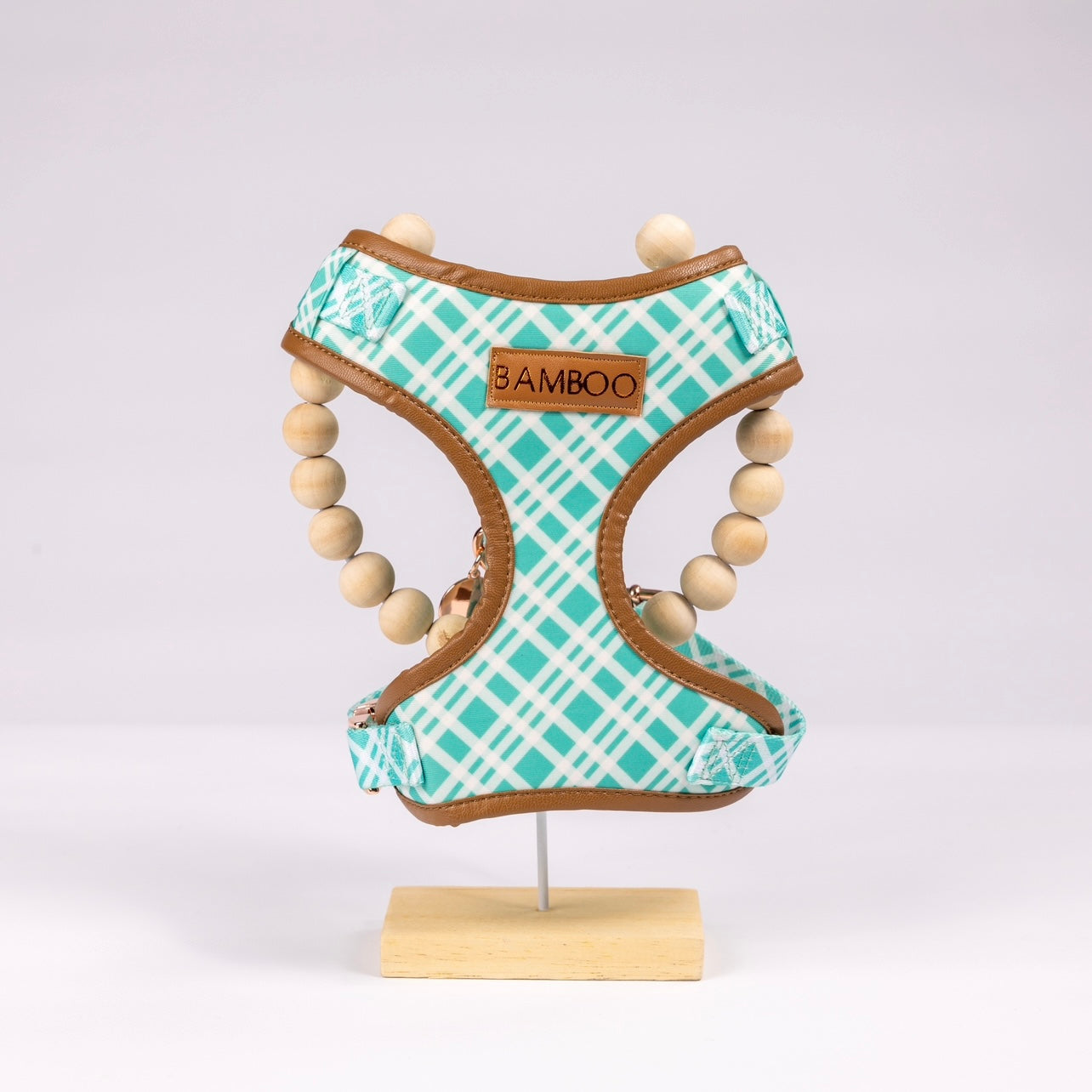 Jesiah Green/Blue Tartan Personalized Harness Set
