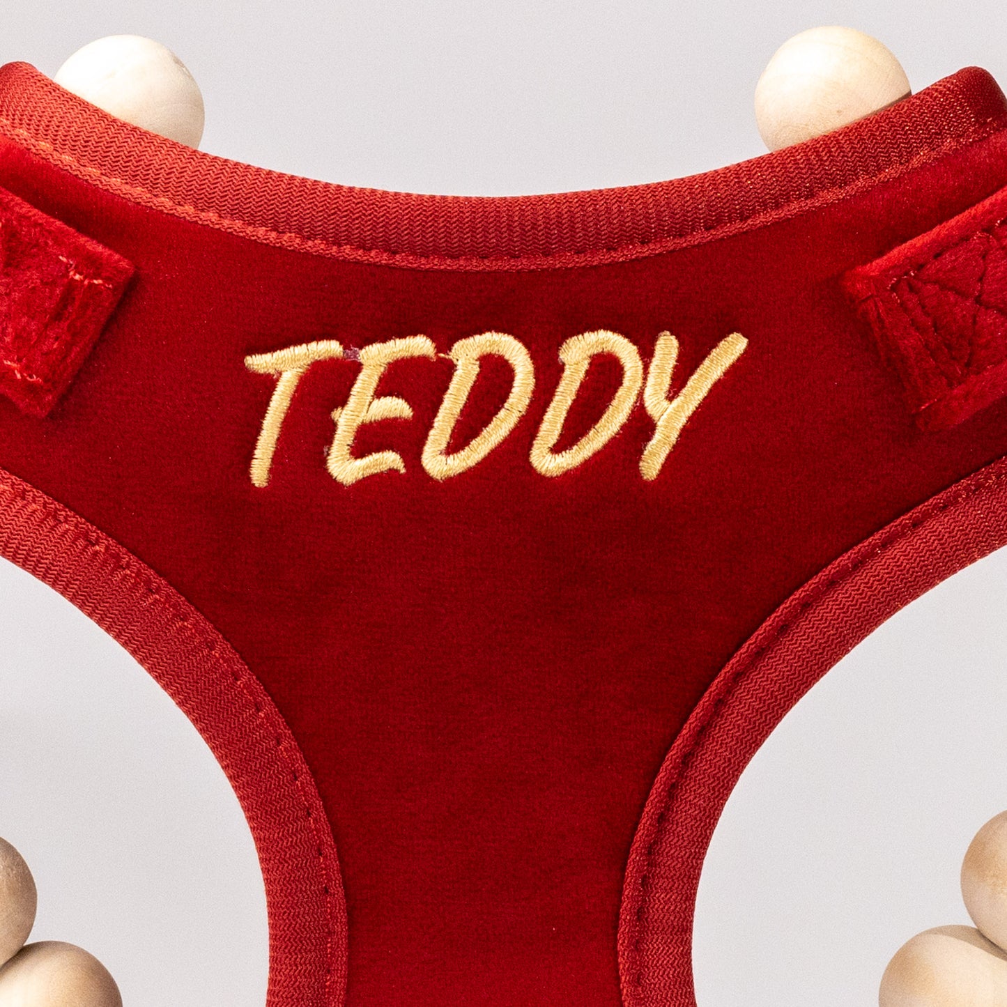 Addison Luxury Red Velvet Personalised Harness Set