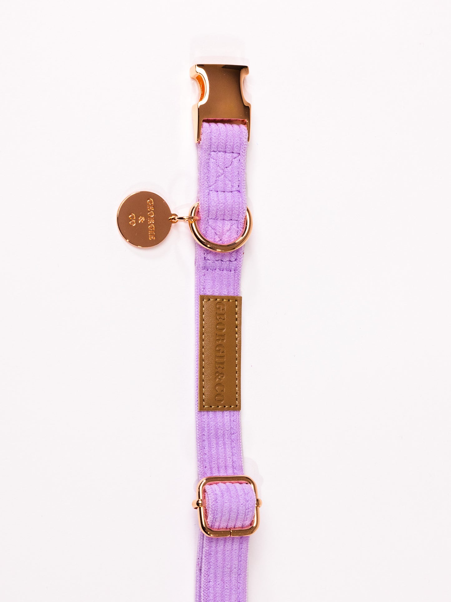 Kelsey Purple Corduroy Personalised Harness Set with Leather Trim