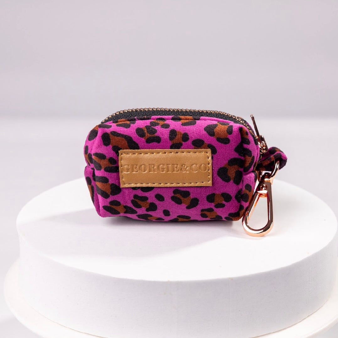 Georgie Luxury Pink/Purple Leopard Velvet Harness Set