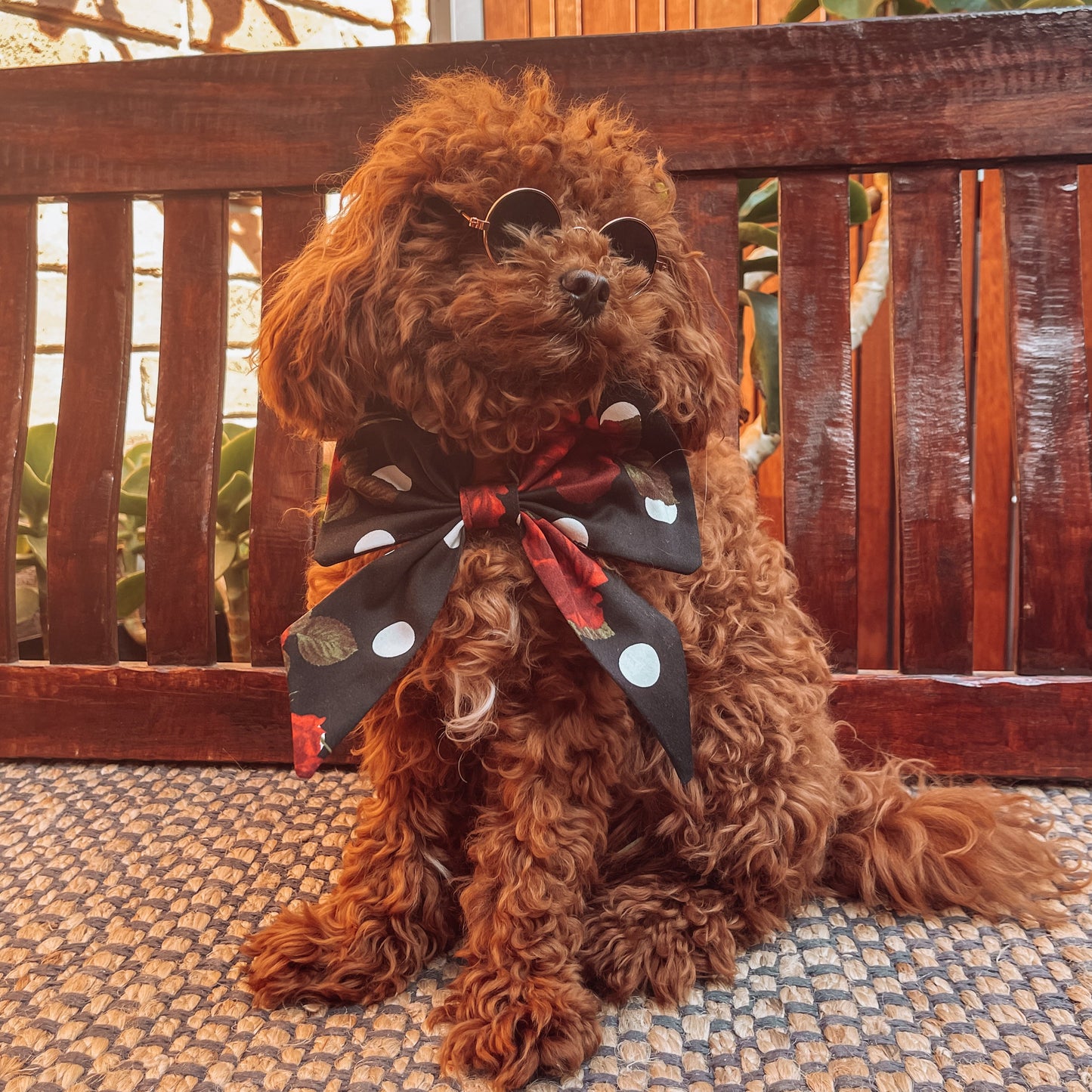puppy floral sailor bow tie 
