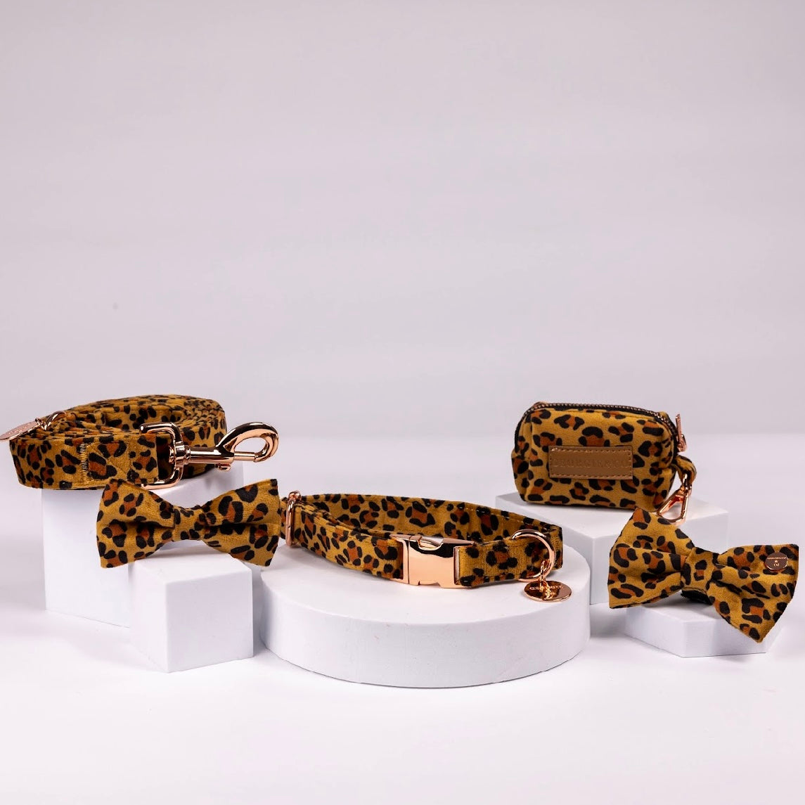 Bamboo Luxury Leopard Velvet Harness Set