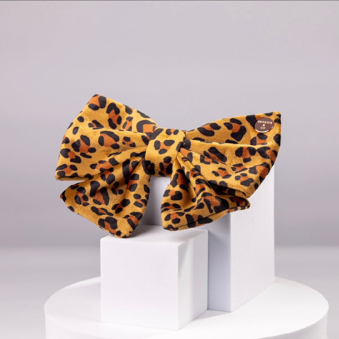 Bamboo Luxury Leopard Velvet Harness Set