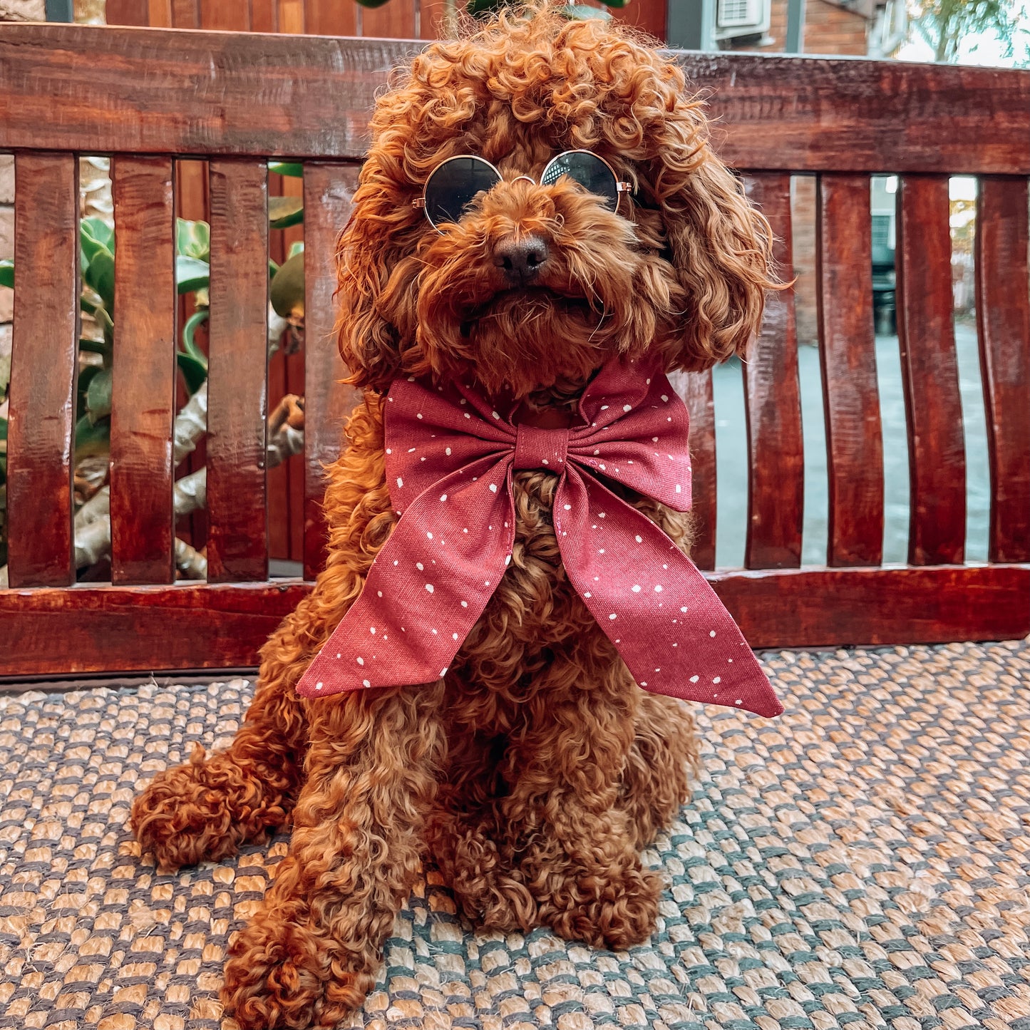 luxury pink dog sailor bow tie 