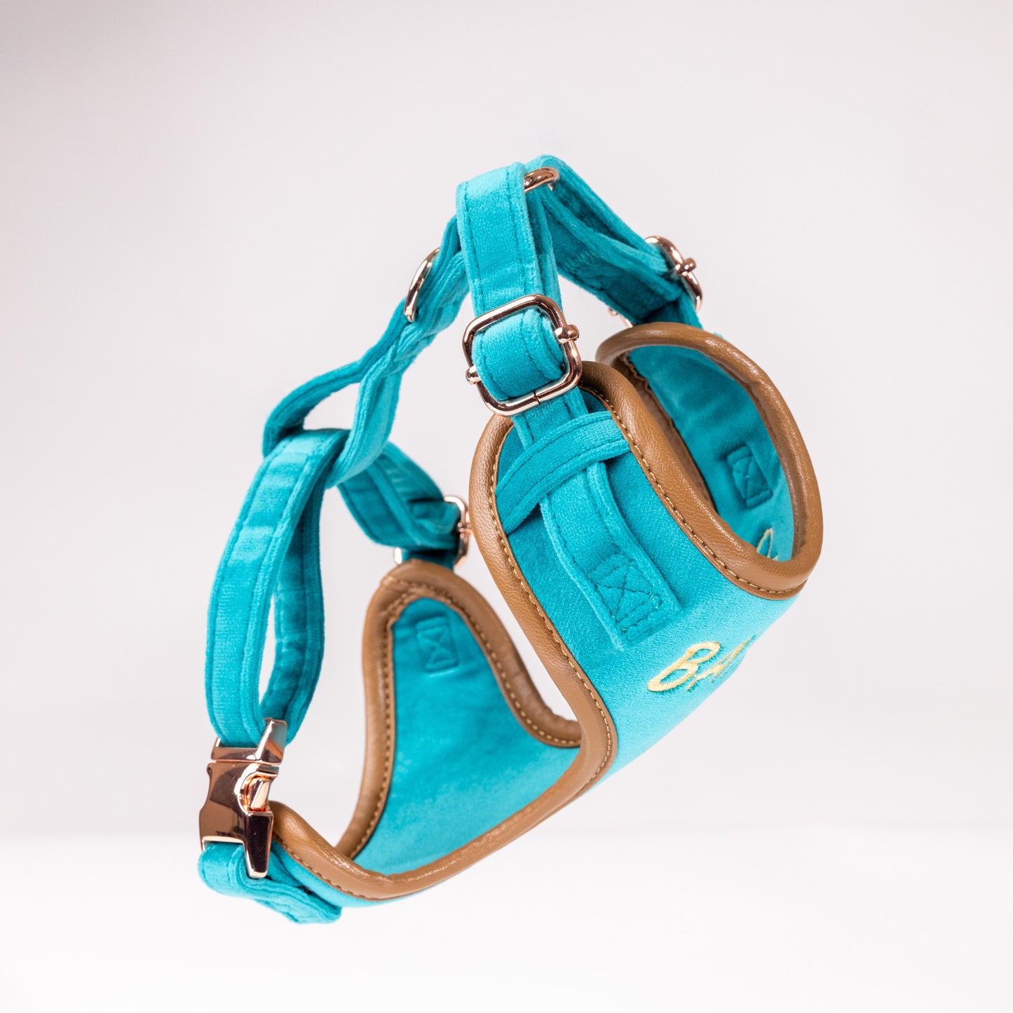 Marlow Luxury Blue Velvet Personalised Harness Set