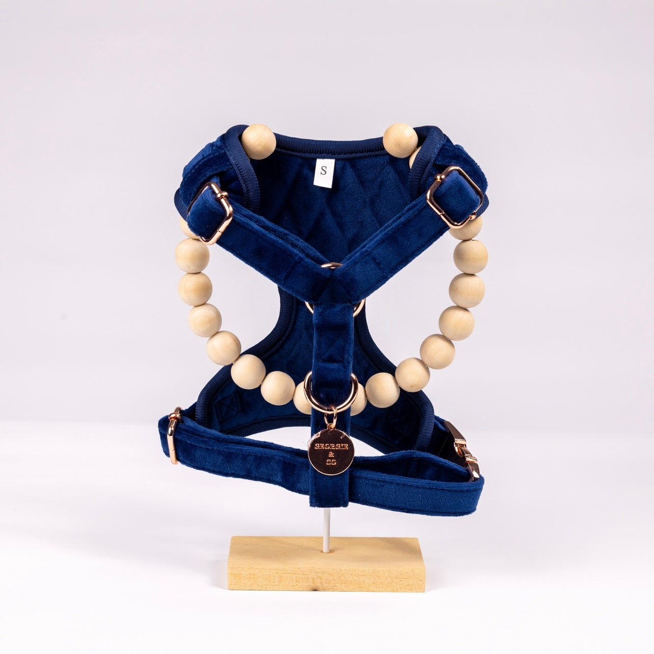 Karter Luxury Navy Blue Velvet Harness Set