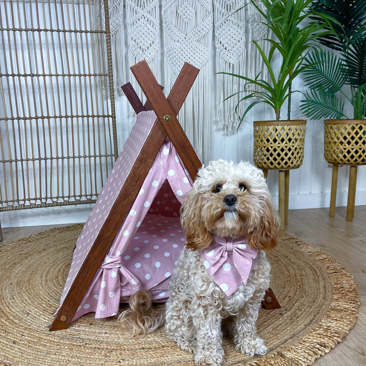 Harlow Pink Polka Puppy Tent