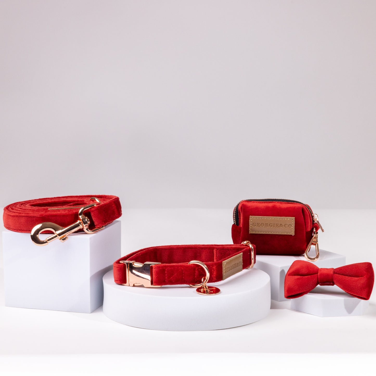 Sadie Luxury Red Velvet Collar Set