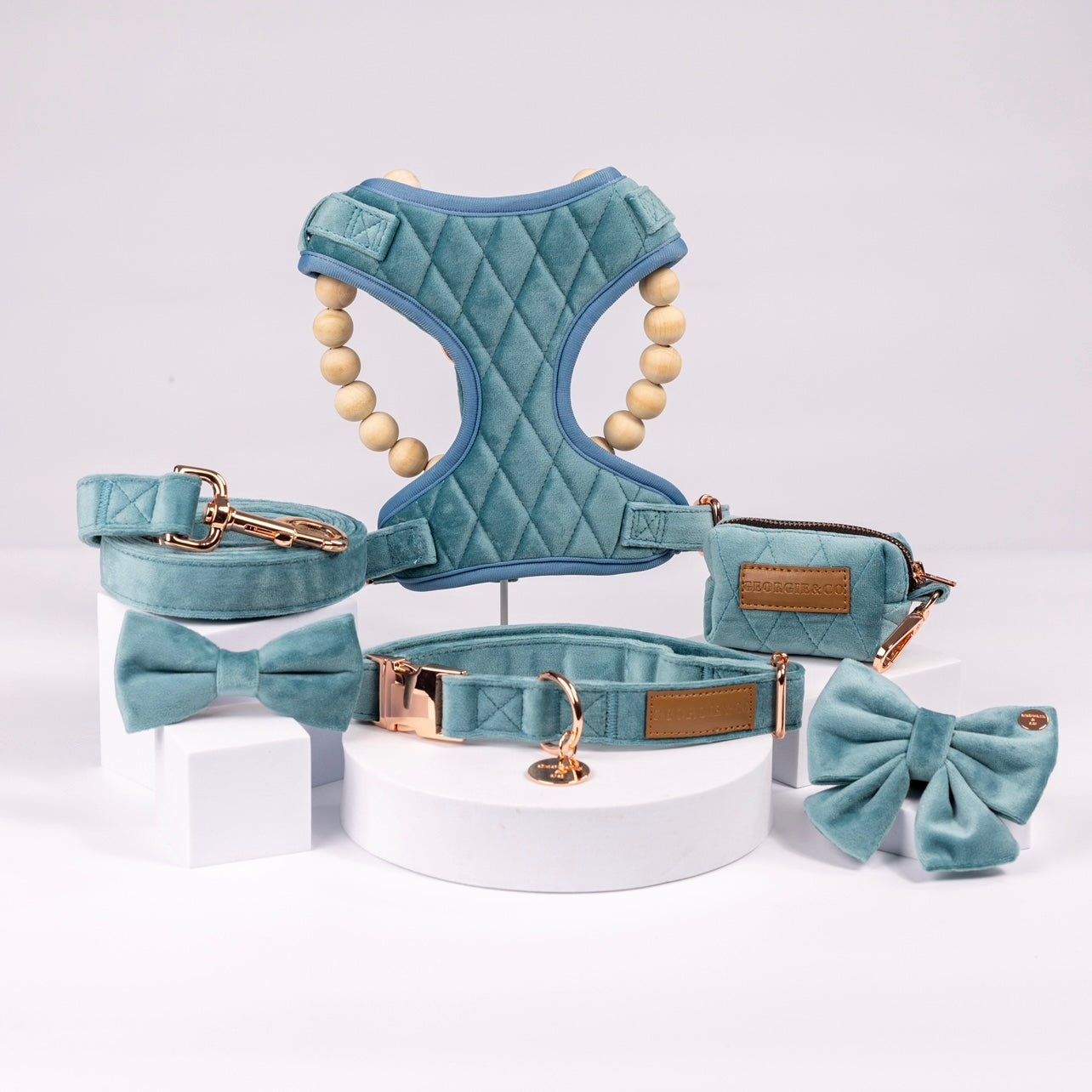 Hayden Luxury Blue Velvet Harness Set