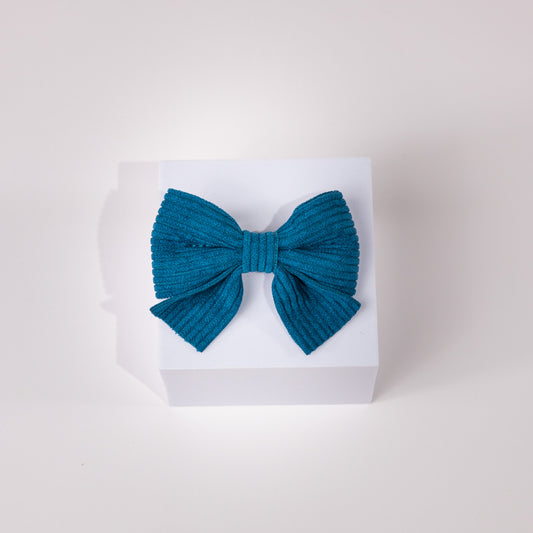 Barkley Luxury Blue Corduroy Sailor Bow