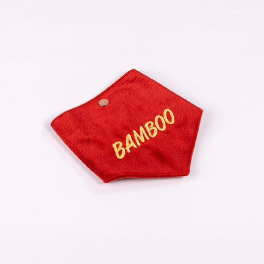 Sadie Embroidery Personalised Red Velvet Dog Bandana